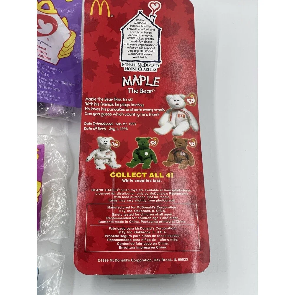 Vintage McDonald's Ty Teenie Beanie Babies Lot - Sealed Happy Meal Toys (Late 90